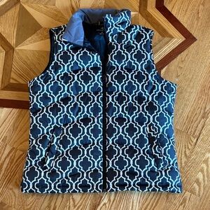 Navy and White Patterned Vest